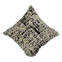 Schwarzer abstrakter Baumwoll-Jacquard-Kissenbezug | Gewebte strukturierte moderne Kissenhülle | 45x45 cm