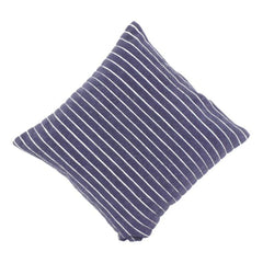 Navy Blue Striped Cotton Cushion Cover 45x45 cm | Minimal Woven Design | Modern Sofa Pillow Case