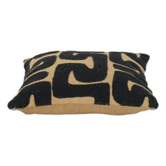 Black Abstract Geometric Cotton Cushion Cover | Modern Tribal Pattern | 18x18 Inch