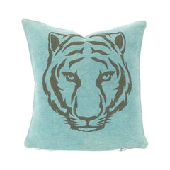 Cotton Tiger Print Cushion Cover 40x40 cm | Decorative Animal Face Pillow Cover with Hidden Zip | Modern Sofa & Home Décor Accent