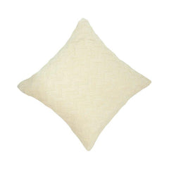 Handmade Tufted Cotton Cushion Cover – Cream Chevron Textured Pillow Cover 45x45 cm