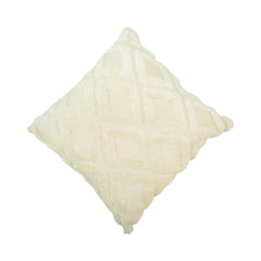Ivory Diamond Tufted Cotton Cushion Cover – 45x45 cm | Textured Boho Decorative Pillow Cover