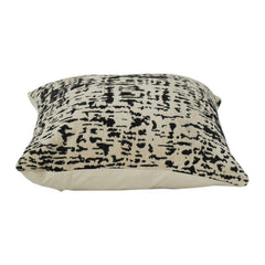 Schwarzer abstrakter Baumwoll-Jacquard-Kissenbezug | Gewebte strukturierte moderne Kissenhülle | 45x45 cm