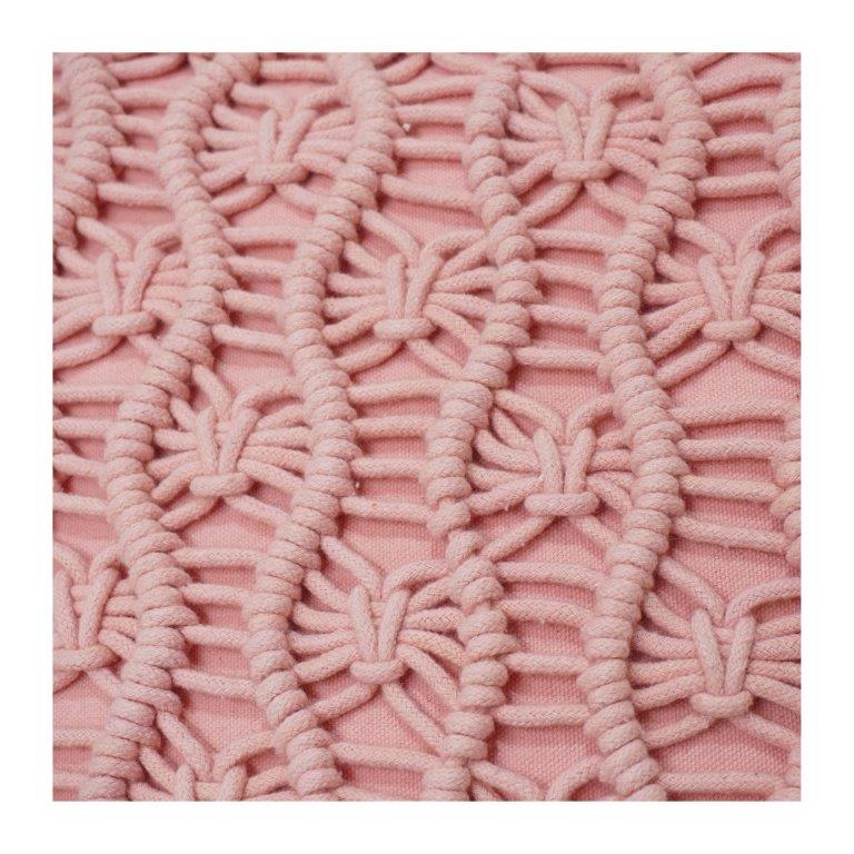 Handmade Cotton Macrame Cushion Cover with Fringe – 45x45 cm Boho Decorative Pillow Cover - Bulk manufacturer & supplier from Panipat, India