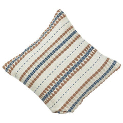 Handwoven Cotton Cushion Cover 45x45 cm | Striped Textured Design | Neutral Boho Décor Pillow Cover