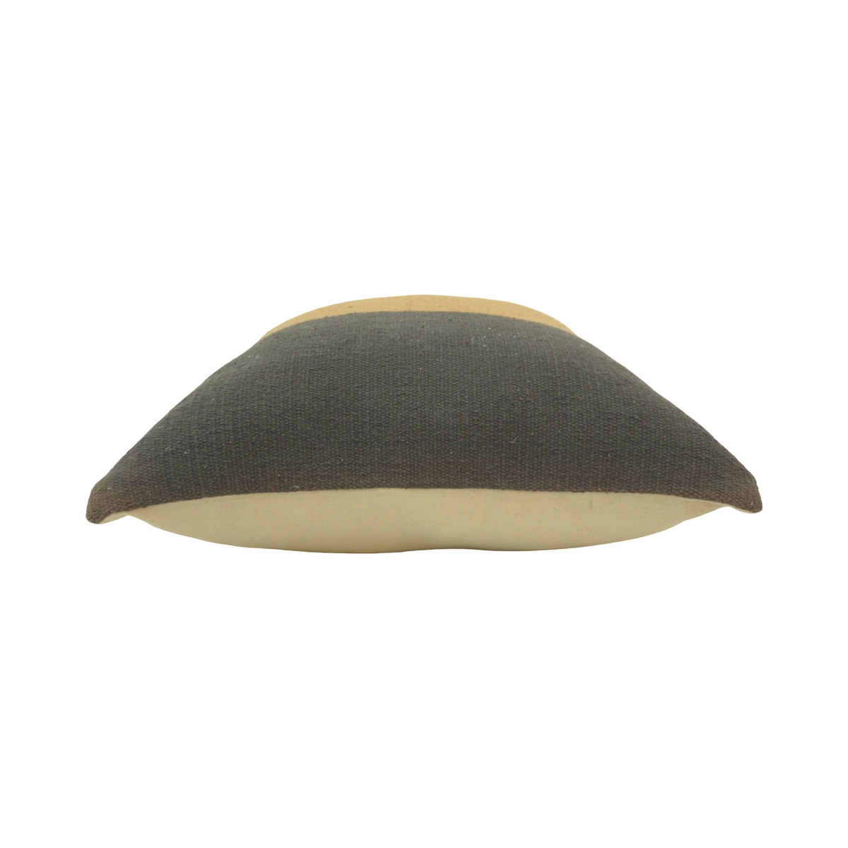 Color Block Cotton Cushion Cover – Cream, Camel & Charcoal | 45x45 cm Modern Minimalist Pillow Cover - Bulk manufacturer & supplier from Panipat, India