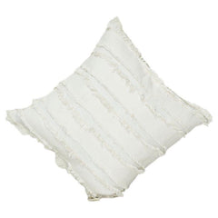 Textured Fringe Cotton Cushion Cover 45x45 cm – Neutral Woven Decorative Pillow Case with Tassel Layers