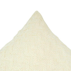 Handmade Tufted Cotton Cushion Cover – Cream Chevron Textured Pillow Cover 45x45 cm