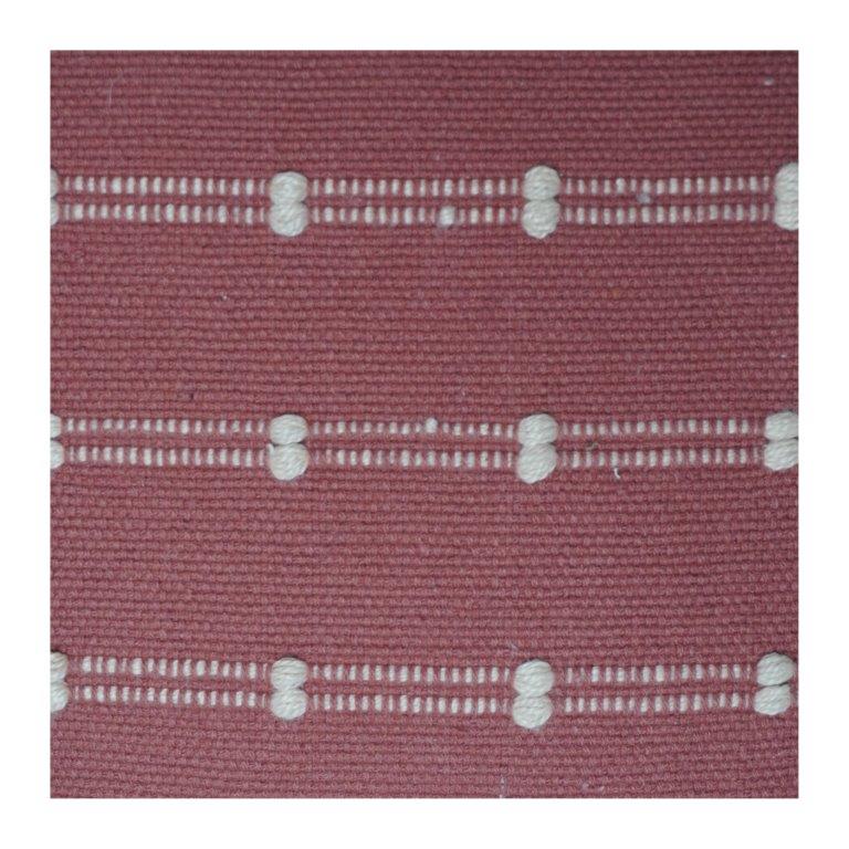 Rust Textured Cotton Cushion Cover with Woven Dotted Stripes | Boho Minimalist Accent Pillow Cover (18x18 Inch)