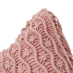 Handmade Cotton Macrame Cushion Cover with Fringe – 45x45 cm Boho Decorative Pillow Cover
