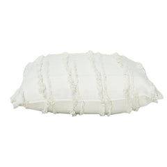 Textured Fringe Cotton Cushion Cover 45x45 cm – Neutral Woven Decorative Pillow Case with Tassel Layers
