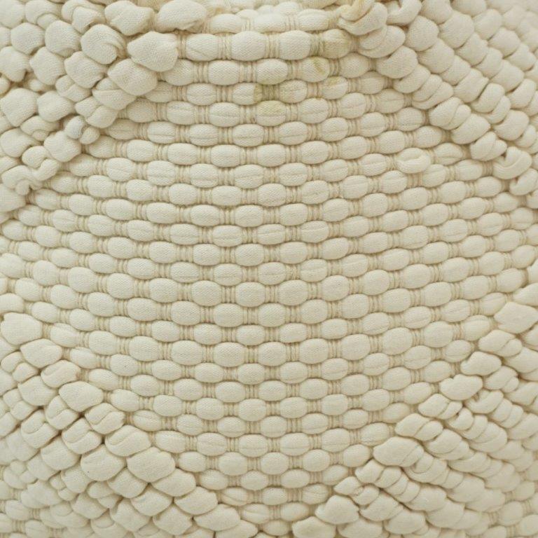 Handwoven Cotton Bobble Textured Cushion Cover | Cream Geometric Design | 45 x 45 cm