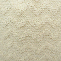 Handmade Tufted Cotton Cushion Cover – Cream Chevron Textured Pillow Cover 45x45 cm