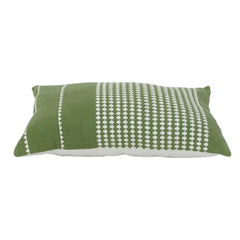 Handwoven Green Cotton Cushion Cover | Textured Geometric Pattern | Modern Minimalist Décor Pillow Cover | 40x60 cm