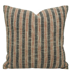 Handwoven Cotton Striped Cushion Cover 45x45 cm | Woven Textured Decorative Throw Pillow Cover | Rustic Farmhouse Sofa Cushion Cover | Concealed Zipper