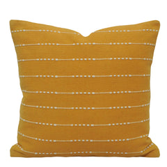 Handwoven Cotton Cushion Cover 45x45 cm | Mustard Yellow Textured Woven Throw Pillow Cover | Modern Boho Decorative Cushion Cover | Hidden Zipper