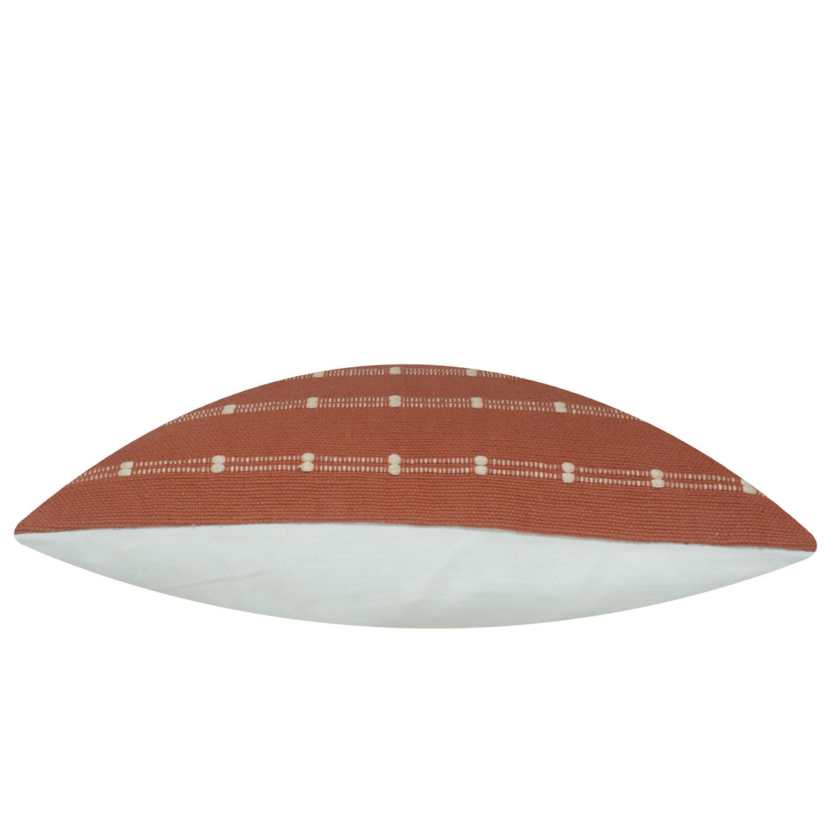 Handwoven Terracotta & Ivory Striped Cushion Cover – 45 x 45 cm