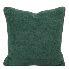 Handwoven Chenille Cushion Cover – Solid Forest Green Textured Cushion, 45 x 45 cm