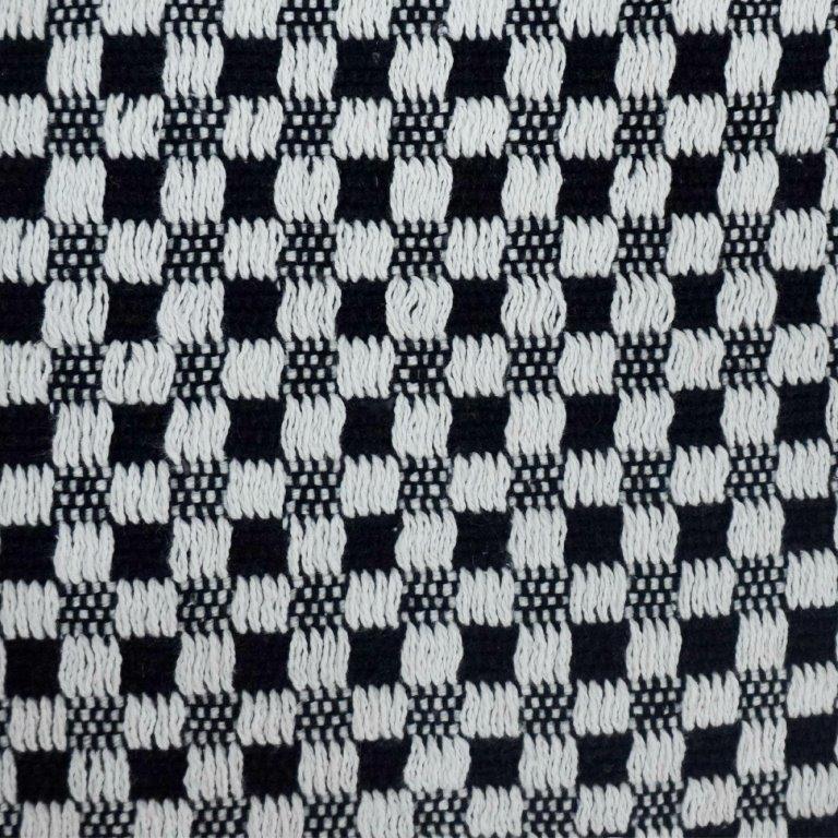 Handmade Cotton Checkered Cushion Cover 45x45 cm | Black & White Woven Throw Pillow Cover | Modern Boho Home Décor - Bulk manufacturer & supplier from Panipat, India