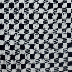 Handmade Cotton Checkered Cushion Cover 45x45 cm | Black & White Woven Throw Pillow Cover | Modern Boho Home Décor