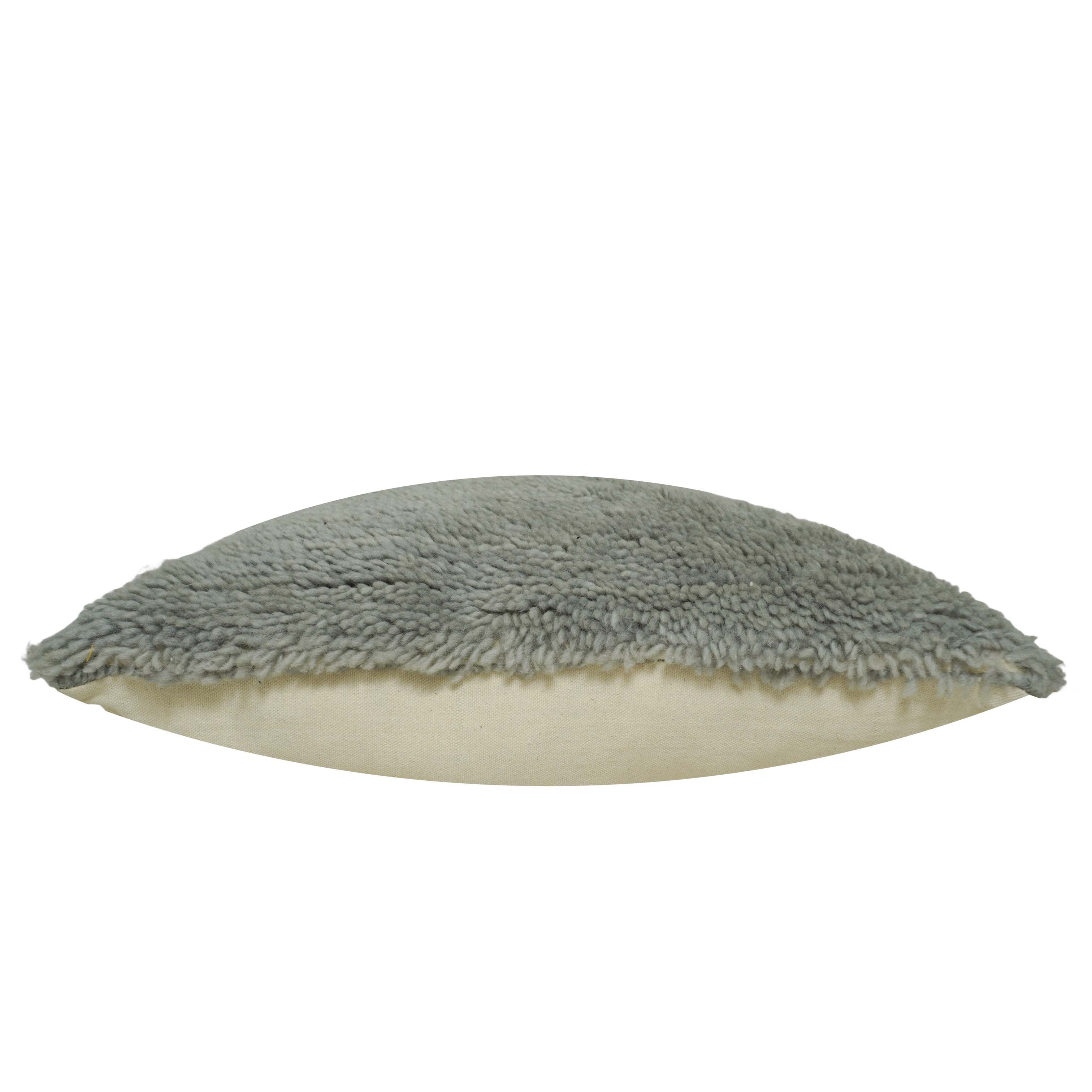 Handwoven Tufted Cotton Cushion Cover 45x45 cm – Sage Green Textured Decorative Throw Pillow Cover with Concealed Zip | Soft Boho Modern Home Décor