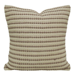 Handwoven Cotton Cushion Cover 45x45 cm – Ivory & Taupe Striped Textured Design | Handmade Boho Home Décor