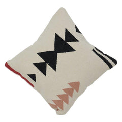Geometric Hand Woven Cotton Cushion Cover – Abstract Tribal Pattern | 18x18 Inch Decorative Pillow Cover