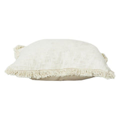 Housse de coussin minimaliste en coton naturel avec bords frangés – 45x45 cm | Housse de coussin décoratif neutre à texture douce