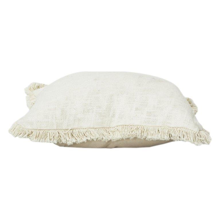 Minimalist Natural Cotton Cushion Cover with Fringed Edges – 45x45 cm | Soft Textured Neutral Throw Pillow Cover