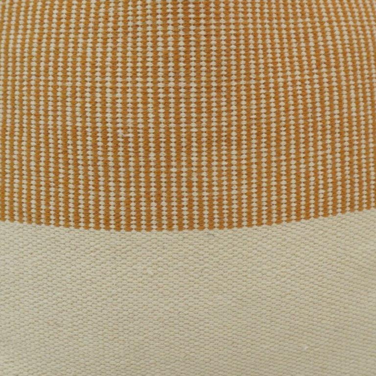 Handmade Two-Tone Cotton Cushion Cover 45x45 cm | Mustard & Ivory Textured Decorative Pillow Cover - Bulk manufacturer & supplier from Panipat, India