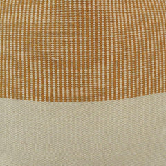 Handmade Two-Tone Cotton Cushion Cover 45x45 cm | Mustard & Ivory Textured Decorative Pillow Cover