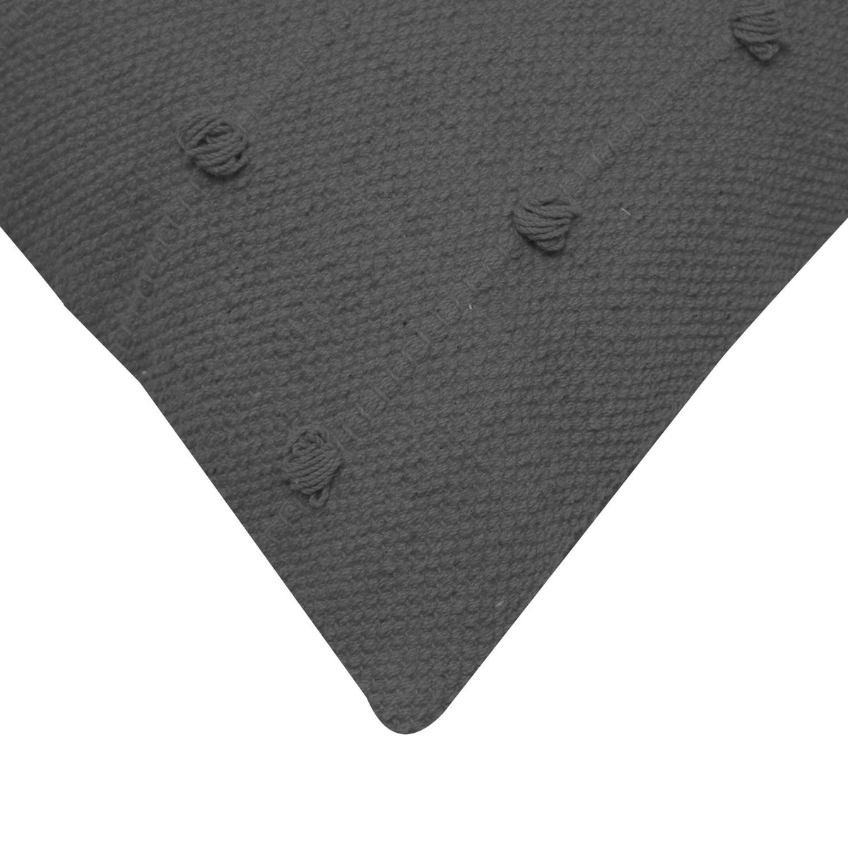 Handwoven Cotton Cushion Cover – Textured Grey Accent Pillow Cover, 45 x 45 cm