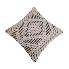 Handmade Textured Cotton Cushion Cover 45x45 cm | Geometric Woven Knot Pattern | Boho Modern Decorative Throw Pillow Cover