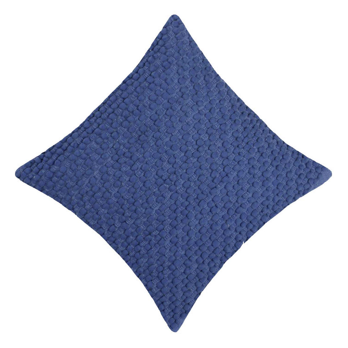 Indigo Loom Fuga Handwoven Cushion Cover – Textured Blue Polyester, 45 x 45 cm