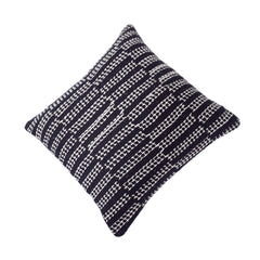 Handwoven Black & White Cotton Cushion Cover 45x45 cm | Geometric Textured Handmade Cushion Cover | Modern Boho Decorative Pillow Cover