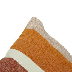 Handmade Geometric Cotton Cushion Cover 45x45 cm | Woven Boho Decorative Pillow Cover in Terracotta & Rust