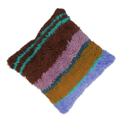 Handwoven Tufted Cushion Cover 45x45 cm – Multicolor Textured Striped Boho Accent Pillow Cover
