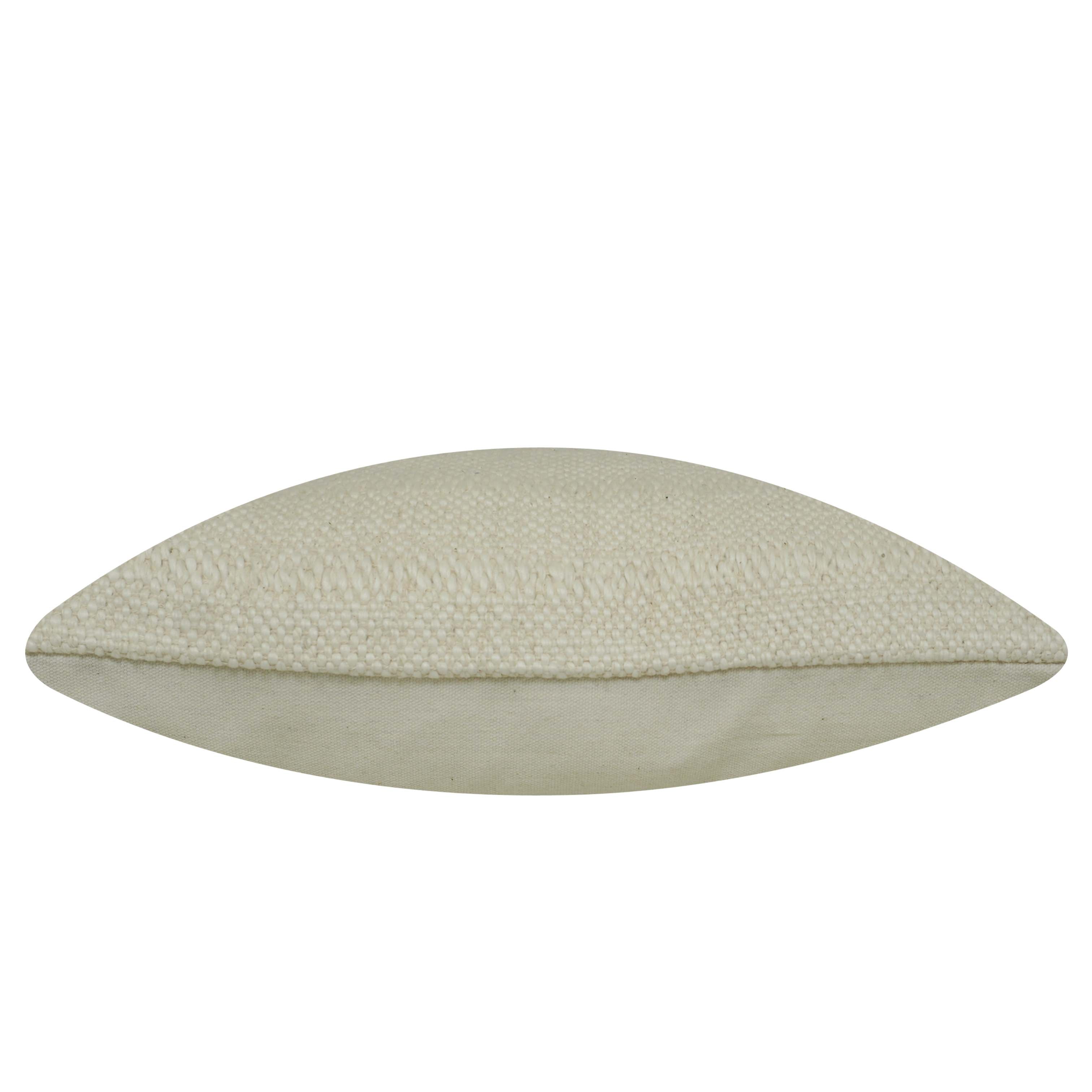 Handwoven Polyester Cushion Cover 45x45 cm | Textured Solid Ivory Decorative Throw Pillow Cover | Hidden Zipper | Modern & Minimalist Home Décor