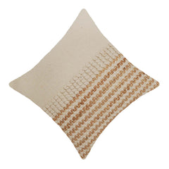 Handwoven Cotton Cushion Cover 45x45 cm | Natural & Beige Textured Woven Throw Pillow Cover | Boho Farmhouse Decorative Cushion Cover with Concealed Zip