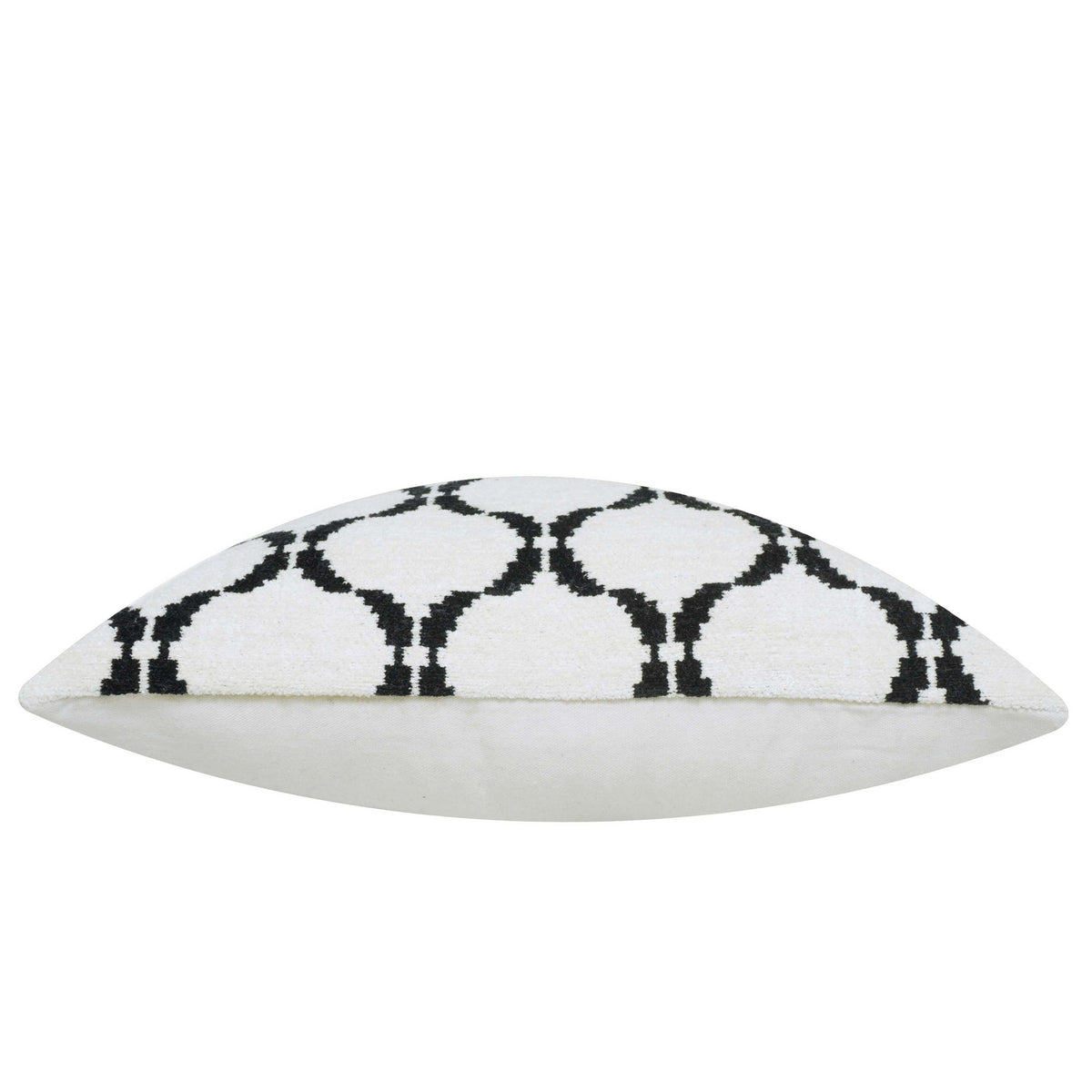 Black & Ivory Jacquard Cushion Cover 45x45 cm – Geometric Pattern