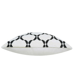 Black & Ivory Jacquard Cushion Cover 45x45 cm – Geometric Pattern