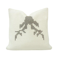 Handmade Embroidered Polyester Cushion Cover 45x45 cm | Abstract Nature-Inspired Design | Decorative Throw Pillow Cover