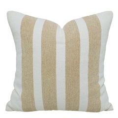 Handwoven Beige & White Striped Cushion Cover 45x45 cm