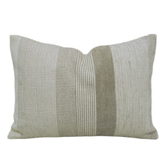 Handwoven Textured Striped Cushion Cover 35 x 50 cm – Neutral Tone