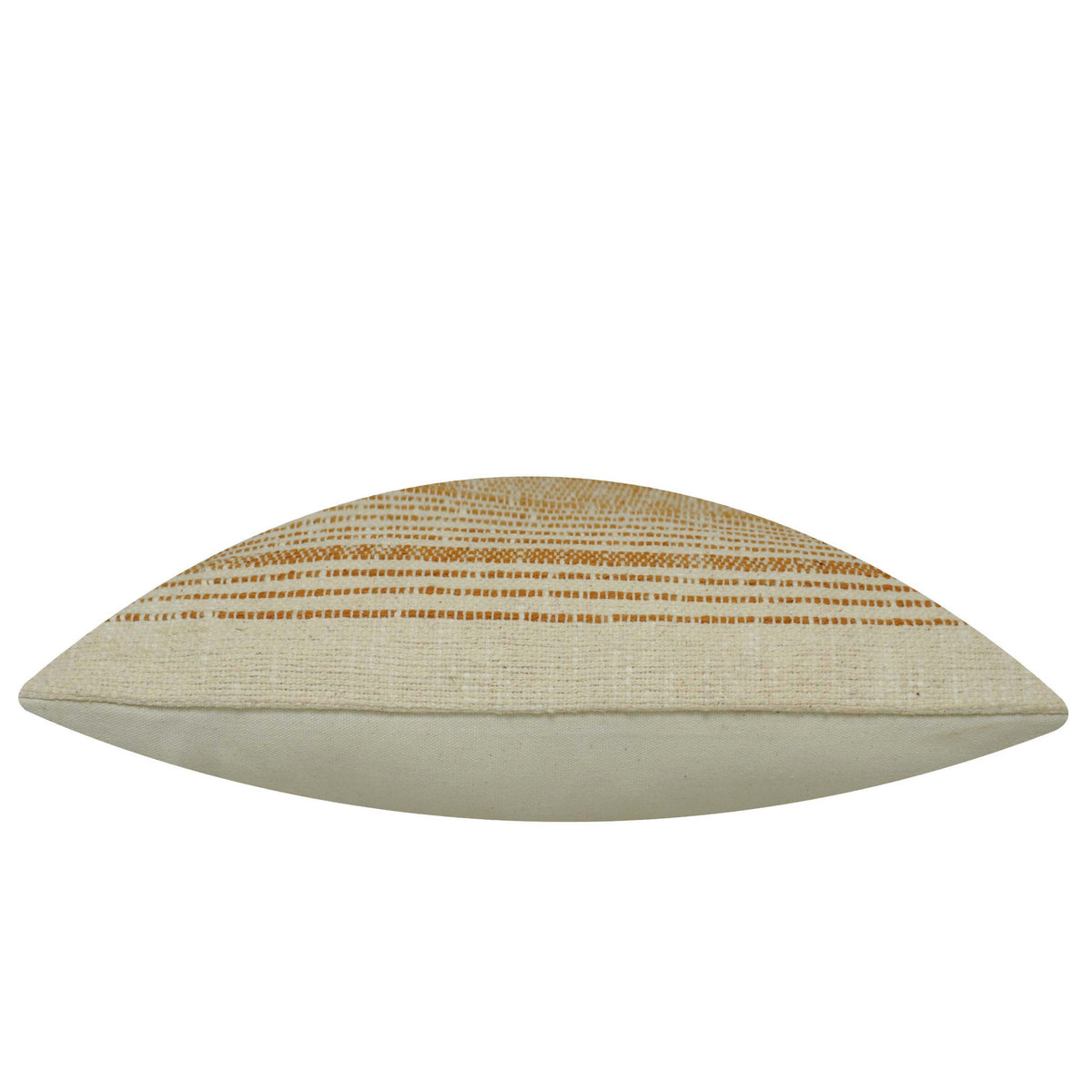 Handwoven Cotton Cushion Cover 45x45 cm | Beige & Mustard Striped Woven Throw Pillow Cover | Boho Farmhouse Decorative Cushion Cover | Hidden Zip | 100% Cotton