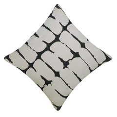 Abstract Black & Ivory Printed Cotton Cushion Cover 45x45 cm | Modern Geometric Decorative Throw Pillow Cover with Hidden Zipper