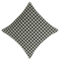 Handwoven Black & Cream Checkered Cotton Cushion Cover – 45 x 45 cm | Textured Woven Decorative Pillow Cover