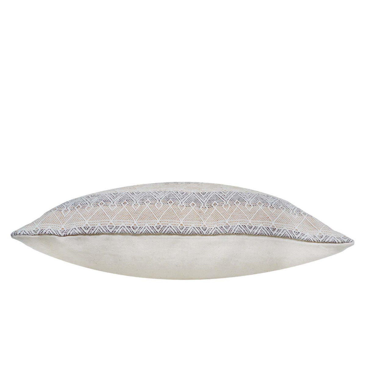 Handwoven Cotton Geometric Cushion Cover 45x45 cm | Woven Diamond Pattern | Neutral Beige & Ivory Decorative Throw Pillow Cover - Bulk manufacturer & supplier from Panipat, India