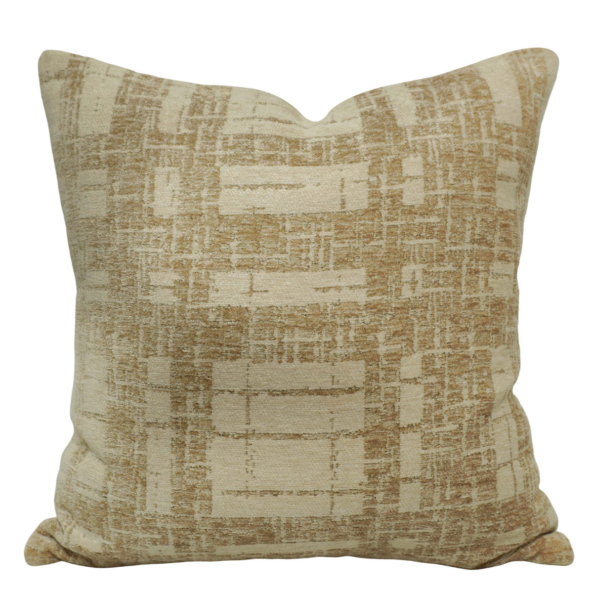 Modern Jacquard Cotton Cushion Cover 45x45 cm | Beige Textured Geometric Pattern | Decorative Throw Pillow Cover with Hidden Zipper