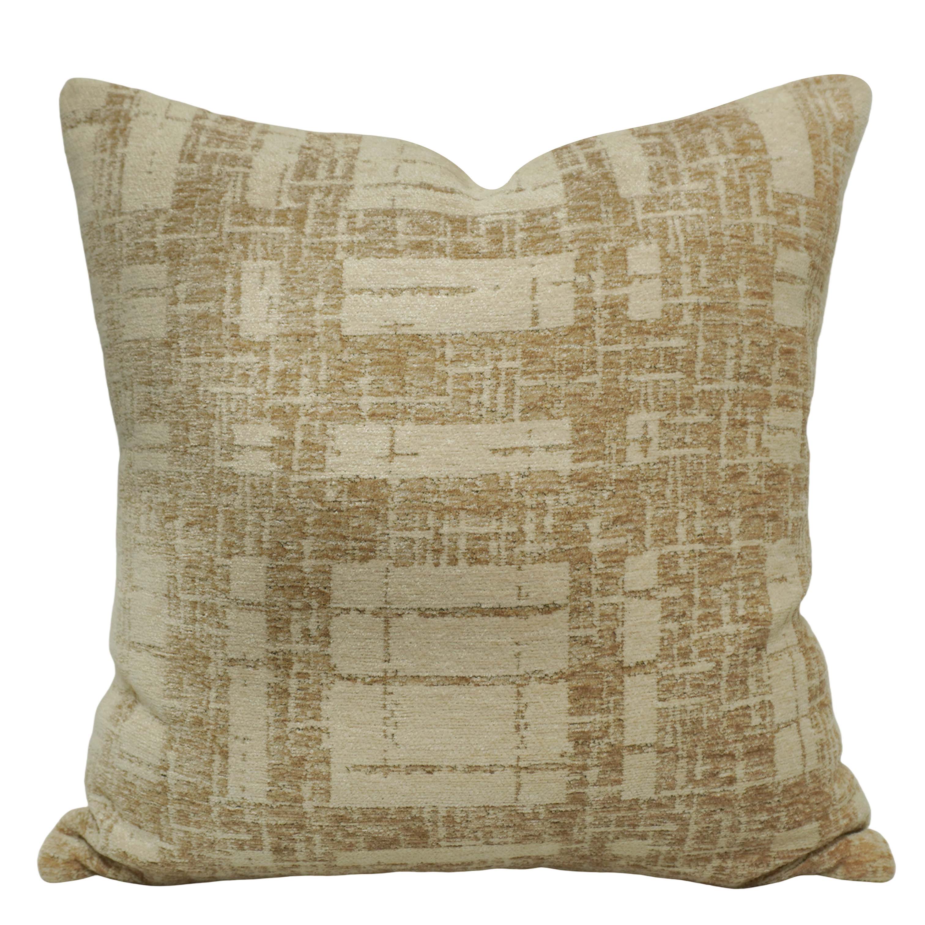 Modern Jacquard Cotton Cushion Cover 45x45 cm | Beige Textured Geometric Pattern | Decorative Throw Pillow Cover with Hidden Zipper